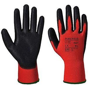 Portwest A641 PU Handschoen, Normaal, Grootte 2XL, Rood/Zwart