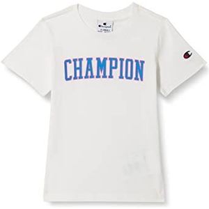 Champion Rochester 1919-C-Campus Crewneck S-S T-shirt, off-white (Way), 5-6 jaar meisjes en meisjes, Off-White (Way)