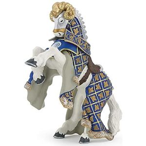 Papo -Handgeschilderde - Figuurtjes -Middeleeuws - Fantastisch -Paard van Blauwe Wapenmeester Ram-39914-Verzamelbaar-Voor kinderen - Geschikt voor jongens en meisjes - Vanaf 3 jaar