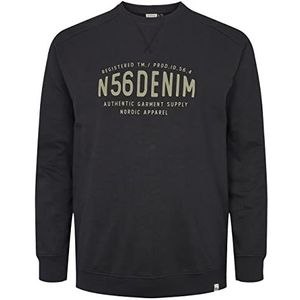 North 56Denim - Sweatshirt - 100% Katoen - 0099 Black, zwart, 3XL grote maten