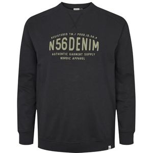 North 56Denim - Sweatshirt - 100% Katoen - 0099 Black, zwart, 5XL grote maten