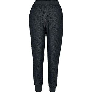 Urban Classics Dames Ladies Lace Jersey Jog Pants Sportbroek, zwart (Black 00007), M