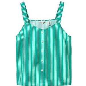TOM TAILOR Denim Damesblouse, 35335 - Groen Wit Verticale Streep, XS