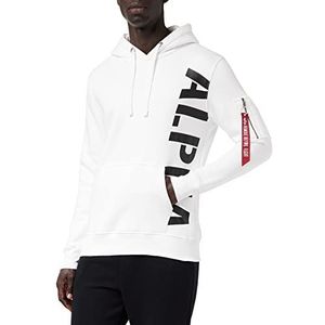 ALPHA INDUSTRIES Heren Hoodie Side Print 118337, wit, S