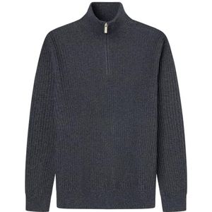 Springfield Nieuw structuurhemd met boomborduurwerk, blauw, maat S