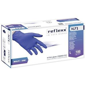 Reflexx 71/L – Hypoallergenic Powder Free Nitrile Gloves g. 4.2 (M), size L