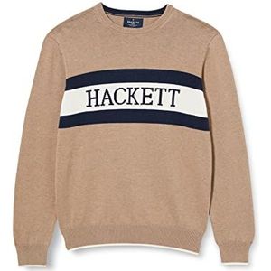 Hackett London Boy's Hackett SKI STR Crew Pullover Sweater, Multi Taupe, 11 jaar