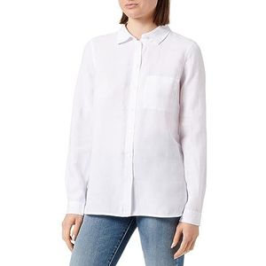 Part Two Dames T-shirt Button Up Regular Fit lange mouwen shirt kraag, Helder Wit, 38