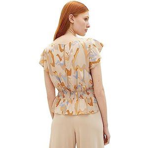 TOM TAILOR Denim Damesblouse met patroon, 31705 - Abstract neutrale print, L
