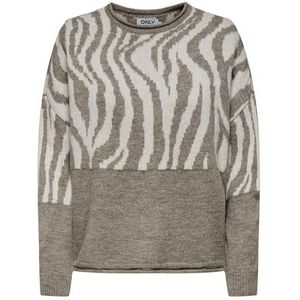 ONLY - ONLJADE - Trui - Kaki/Wit - Dierenprint - Losse Pasvorm