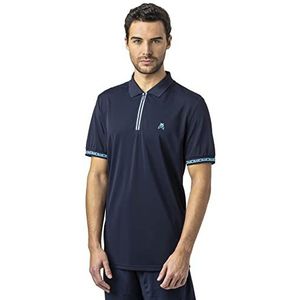 Wow Zippy Padel Poloshirt voor heren, marineblauw, Donkerblauw, S
