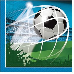 Procos - Papieren servetten FSC Voetbal Soccer Fans Party (33 x 33 cm, dubbele doek), 20 stuks, meerkleurig, 93747