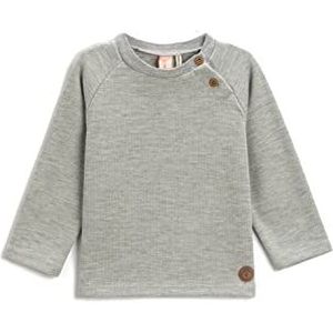 Koton Ribbed Button Detail Sweatshirt Katoen Unisex Baby Sweatshirt, grijs (023), 12/18 meses