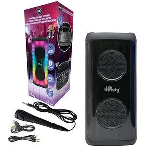 Lexibook, iParty®, Draagbare Bluetooth®-luidspreker met microfoon, Krachtig geluidsvolume, Meerkleurige lichteffecten, Oplaadbare batterij, K8330