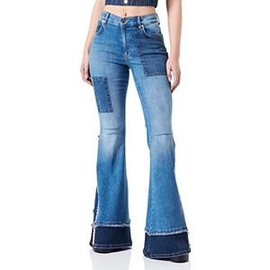 Love Moschino Casual broek voor dames, blauw (medium blue denim), 30