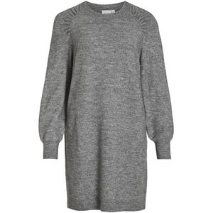 Viella L/S O-Neck Raglan Knit Dress/BF, Medium grijs (grey melange), L