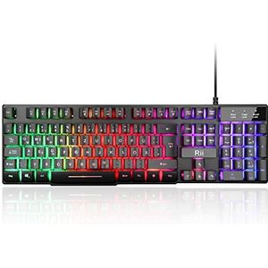 Rii - Gaming Toetsenbord - RGB - Bedraad - ABS - Waterdicht Design