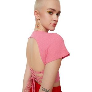 Trendyol Dames Pink Back Gedetailleerde Gebreide Blouse, M