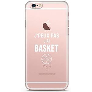 Zokko Beschermhoes voor iPhone 6S, Jpeux Pas J'Ai Basket - zacht, transparant, inkt wit