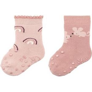 Sterntaler ABS kruipsokken dubbelpak regenboog, zacht roze, 16 EU