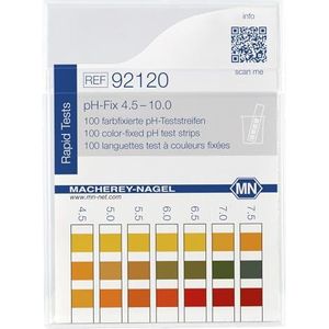 Macherey und Nagel Macherey & Nagel ML-6708 kleurfixatie, niet bloedend pH-teststrips, pH-Fix 4.5-10.0, 85 mm lengte x 5,5 mm breedte, 100 stuks