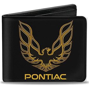 Gesp naar beneden Unisex's Portemonnee Vuurvogel Pontiac Logo Zwart/goud Bi-Fold
