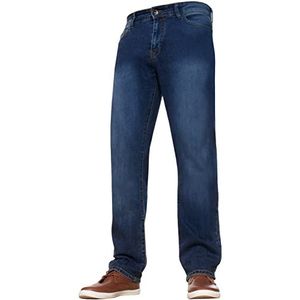 Enzo Mens KZ127 rechte pijp jeans, blauw (Darkwash) W36/L34(maat 36L), Blauw, 36W / 34L