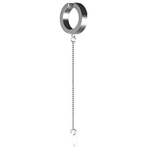 Zilveren metalen oorclip, gepersonaliseerde oorclip in kleine ringstijl, Eén maat, Zirkoon