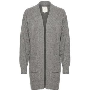 Part Two Damesvest, lang, ontspannen, open, voorkant, lange mouwen, zakken, Medium Grey Melange, S