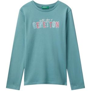United Colors of Benetton T-shirt voor meisjes en meisjes, Groen, 140
