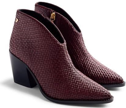 Gioseppo - Erhard - Enkellaarsjes - Gevlochten Leer - Puntige Neus - Hakhoogte 7.5 cm