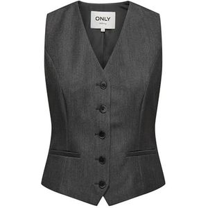 Only - Onliris-Hattie - Kostuumvest - Donkergrijs Melange