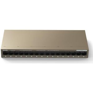 Tenda TEG1016M | 16-poorts Gigabit onbeheerde Ethernet-netwerkschakelaar|Ethernet Splitter|Plug & Play|Fanless Metal Design|Desktop/Wandmontage|Verkeersoptimalisatie |Beperkte levenslange bescherming