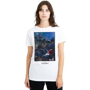 Spiderman Classic Gamerverse City Fight dames T-shirt, wit, X-Large, Wit, XL