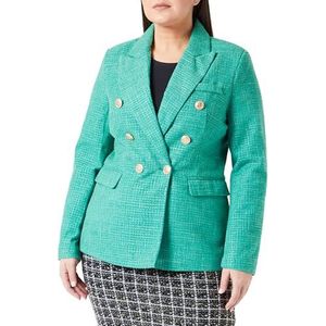 faina Bouclé blazer voor dames, smaragdgroen, XL