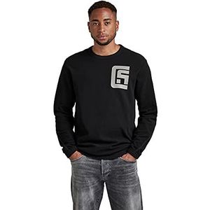 G-STAR RAW Heren Lichtgewicht Borst Graphic Sweatshirt T-shirts, Zwart (Dk Black D20376-c814-6484), XS