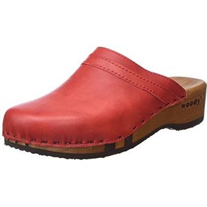 Woody Dames Hanni houten schoen, Rosso, 41 EU, rood, 41 EU