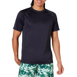 Amazon Essentials Men's Sneldrogend zwemshirt met korte mouwen (UPF 50), Donker marineblauw, M