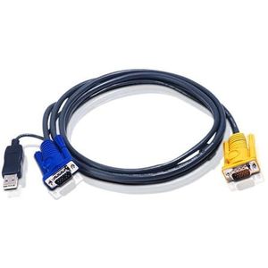 ATEN 1.8M USB KVM Kabel met 3 in 1 SPHD en ingebouwde PS/2 naar USB omzetter