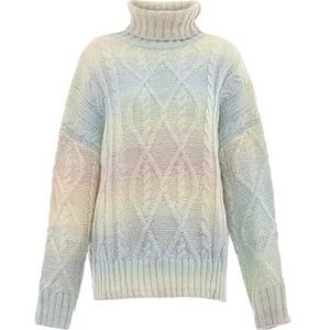 sookie Dames coltrui, trendy gestructureerde pullover polyester blauw mint maat XS/S, blauw mint, XS