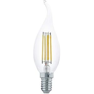 EGLO Filament LED lamp E14, kaars gloeilamp voor retro verlichting, 4 Watt (32w equivalent), 350 Lumen, lichtbron warm wit, 2700 Kelvin, CF35, Ø 3,5 cm