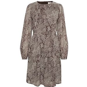 Part Two Damesjurk, knielang, lange mouwen, ronde hals, chiffon, voor dames, Hot Fudge Line Print, 44