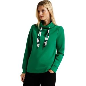 Cecil Modal Sweatshirt w. Printed St, Easy Green, M