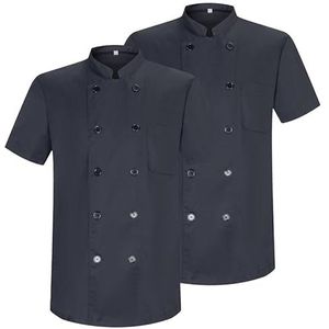 MISEMIYA Koksjas (2 stuks) voor heren, Kookjassen 8421 - zwart, XL