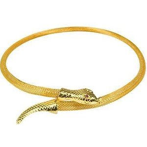 Boland 64330 - halsketting slang van de Nijl, 1 stuk, eenheidsmaat, gouden ketting met rode strasssteen, modesieraden, Egypte, Cleopatra, accessoire, verkleding, kostuum, carnaval, themafeest