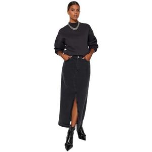 Trendyol, Black Slit Maxi Denim Rok TWOSS23ET00289, Zwart, 34, zwart, 34