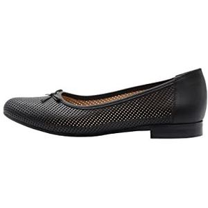 Festland Leren ballerina's voor dames, zwart, 36 EU