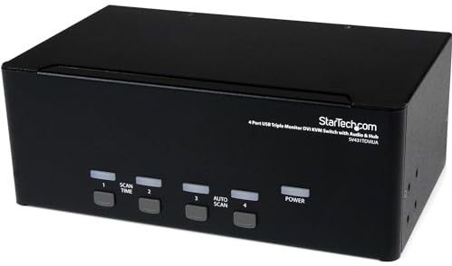 StarTech.com 4-poort 3x Monitor DVI USB KVM-switch met Audio en USB 2.0-hub