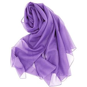 Colours & Beauty Stola Elegante sjaal voor dames, 200 x 80 cm, voor ceremonie, stola voor bruiloft, chiffon, schouderovertrek voor dames, elegante sjaal, Lila, 200x80