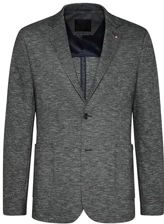 Blazer - Donkergrijs - Opgestikte Zakken - Reverskraag - Lange Mouwen